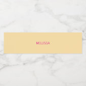 Cream minimalist custom name  waterfles etiket (Enkel label)