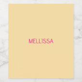 Cream minimalist custom name  wijn etiket (Enkel label)