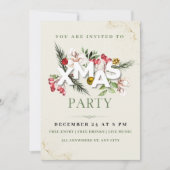 Cream minimalistische kerst party uitnodiging (Voorkant)