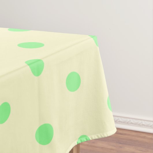 Cream Mint Green Polka Dots Tafelkleed (Voorbeeld)