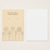 Cream Mod Flowers Custom Oorsprongskaart Visitekaartjes (Voorkant /achterkant)