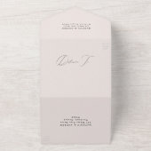 Cream Modern Elegance Wedding All In One Uitnodiging (Buitenkant)