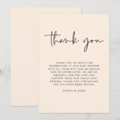 Cream Modern Gender Neutral Baby shower Dank u Kaart (Voorkant / Achterkant)
