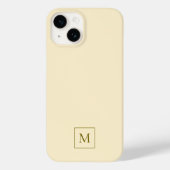 Cream Modern Minimal Elegant Initiaal Monogram Case-Mate iPhone Case (Achterkant)