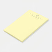Cream Modern Monogrammed Calligraphy Plain Name Post-it® Notes (Schuin)