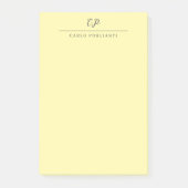 Cream Modern Monogrammed Calligraphy Plain Name Post-it® Notes (Voorkant)