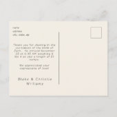 Cream Modern Nieuwe Baby Dank u Foto Briefkaart (Achterkant)