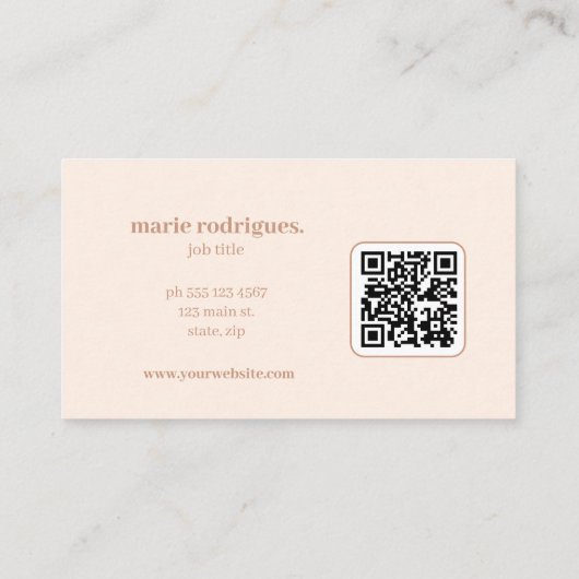 Cream Modern Scannable Visitekaartje (Achterkant)