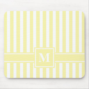 Cream Modern Stripe met Monogram Muismat