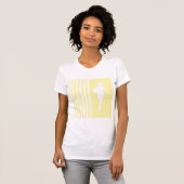 Cream Modern Stripes met Mode Silhouette T-shirt (Voorkant volledig)