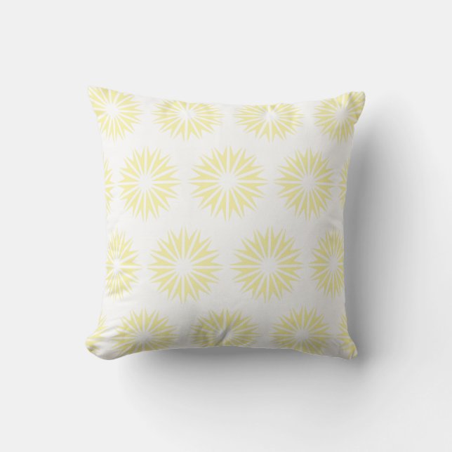 Cream Modern Sunbursts Kussen (Voorkant)