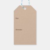 Cream Modern Valentijn Versierd Hart Cadeaulabel (Achterkant)