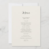 Cream Modern Wedding Menu Kaart (Voorkant)