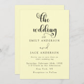Cream Moderne Elegantie Chic Huwelijksuitnodiging Kaart (Voorkant / Achterkant)