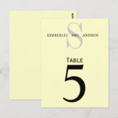 Cream Monogram Trouwtafel Aantal Kaarten (Voorkant / Achterkant)