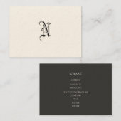 Cream Monogram Visitekaartje (Voorkant / Achterkant)