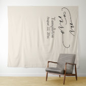 Cream Mr & Mrs Simple Linkeruitgelijnde Fotoachter Wandkleed (In Situ (horizontaal))