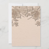 Cream Mud Leaves Rustic Autumn Wedding Invitation Kaart (Achterkant)