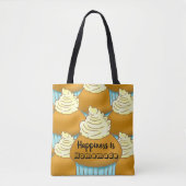 Cream Muffin Cupcake Simple Cute Treke Bake Tote Bag (Voorkant)
