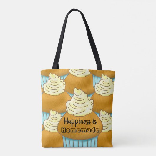 Cream Muffin Cupcake Simple Cute Treke Bake Tote Bag (Achterkant)