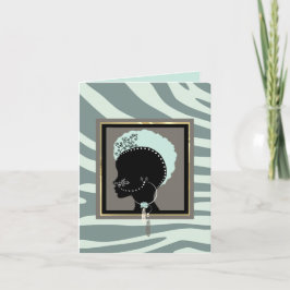 Cream-, munt- en zwarte zebra-afdrukken feestdagen kaart