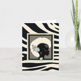 Cream-, munt- en zwarte zebra-afdrukken feestdagen kaart