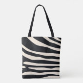 Cream-, munt- en zwarte zebra-afdrukken tote bag (Achterkant)