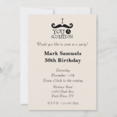 Cream Mustaches 50ste verjaardag Kaart (Voorkant)