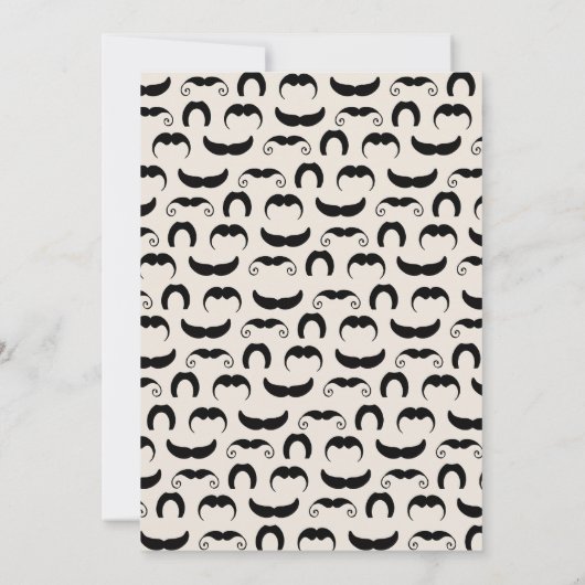 Cream Mustaches 50ste verjaardag Kaart (Achterkant)