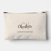 Cream naam monogram initialen modern etui (Achterkant)