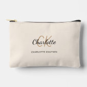 Cream naam monogram initialen modern etui (Voorkant)