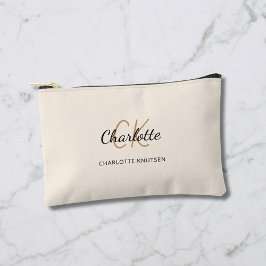 Cream naam monogram initialen modern etui