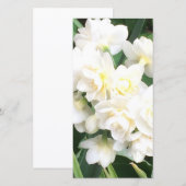 Cream Narcissus-printkaart Bedankkaart (Voorkant / Achterkant)