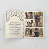 Cream Navy Blue Ikat Alles in een Indiase bruiloft (Binnen)