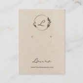 Cream off-white oorring display card visitekaartje (Voorkant)