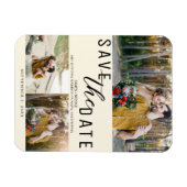 Cream Off White Save the Date Wedding 3 Foto's Magneet (Horizontaal)