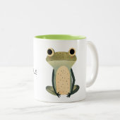 Cream Olive Green Frog Naam Tweekleurige Koffiemok (Voorkant rechts)