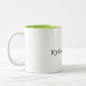 Cream Olive Green Frog Naam Tweekleurige Koffiemok (Links)