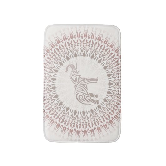 Cream Ombre Elephant Mandala Badmat (Voorkant Verticaal)