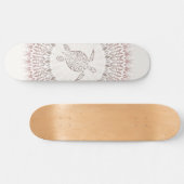 Cream Ombre Turtle and Mandala Coastal Skateboard (Horizontaal)