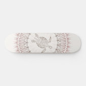 Cream Ombre Turtle and Mandala Coastal Skateboard (Horizontaal)