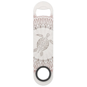 Cream Ombre Turtle and Mandala Tropical Speed Flessenopener