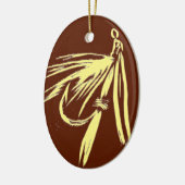 Cream on Brown Fly Kerstversiering Keramisch Ornament (Links)