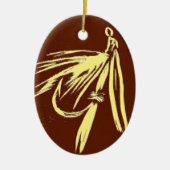 Cream on Brown Fly Kerstversiering Keramisch Ornament (Voorkant)
