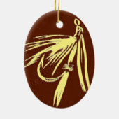 Cream on Brown Fly Kerstversiering Keramisch Ornament (Achterkant)