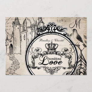 Cream Onvoorwaardelijke Liefde 5x7 Huwelijksuitnod Kaart