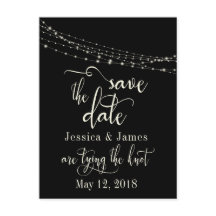 Cream op Zwart 32 met Lichtjes Save the Date