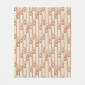 Cream & Orange Ghost Friends Pattern Fleece Deken (Voorkant)