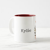 Cream Oranje Moose Tweekleurige Koffiemok (Voorkant links)