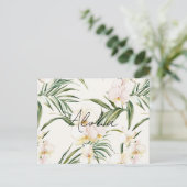 Cream Orchid Flowers Aloha Briefkaart (Staand voorkant)